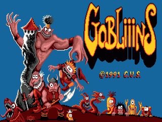 Gobliiins title screen for Amiga